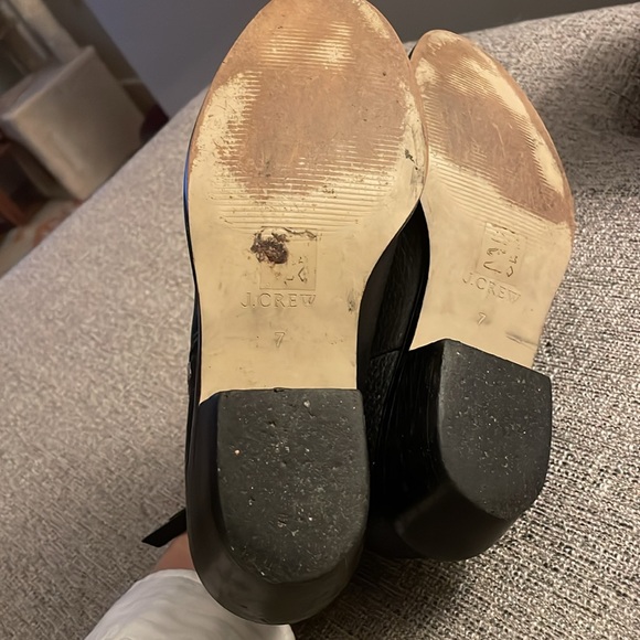 J. Crew Black Leather Moto Booties Sz 7 - Picture 4 of 4